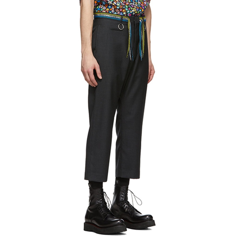 R13 - Grey Shoelace Belt Trousers - Picture 3 of 5